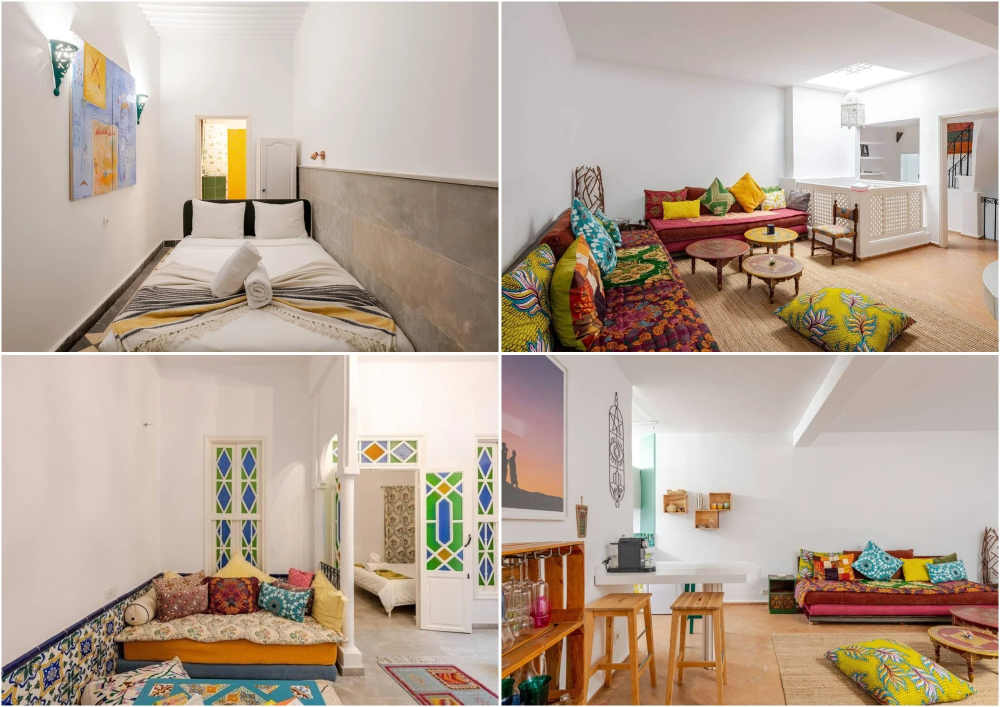 Zona de comedor de Dar Hikayat de la Kasbah